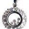 Sterling Silver Circle with Cubic Zirconia Diamonds