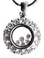 Sterling Silver Circle with Cubic Zirconia Diamonds