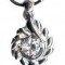 Sterling Silver Pear Shaped Pendant with Cubic Zirconia Diamonds